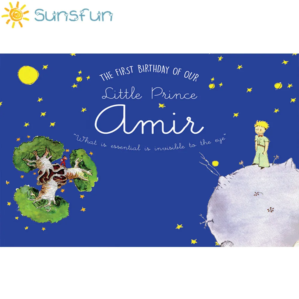 Sunsfun фон для фотосъемки Маленький принц тематическая вечеринка на день рождения луна звезды фон для фотосессия фотостудия photobooth