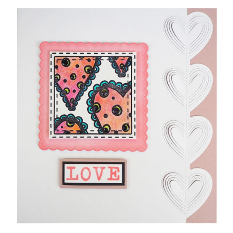 

Pop Up Heart Border Metal Cutting Dies for DIY Scrapbooking Album Paper Cards Making Decorative Crafts Supplies 2019 New Diecuts