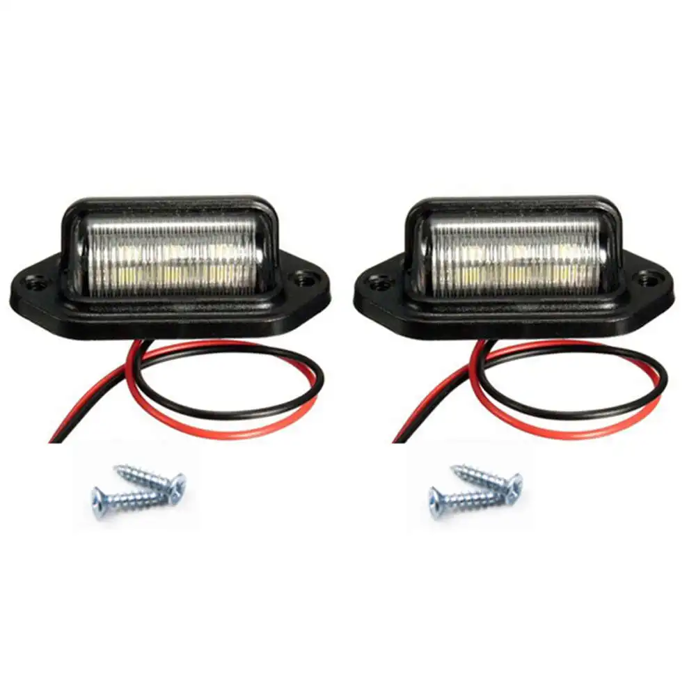 2PCS 12V 6LEDs Number Plate Light License LED Plate Lamp Bulbs Fit for Vans Trailers Trucks Lorries Caravans White (4)