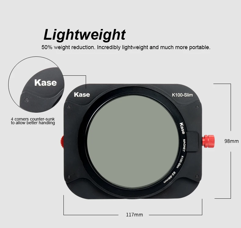Kase K8 тонкий 100 мм держатель фильтра комплект включает Магнитный CPL и 67 мм 72 мм 77 мм 82 мм адаптеры для Haida Lee Hitech Cokin Z фильтр