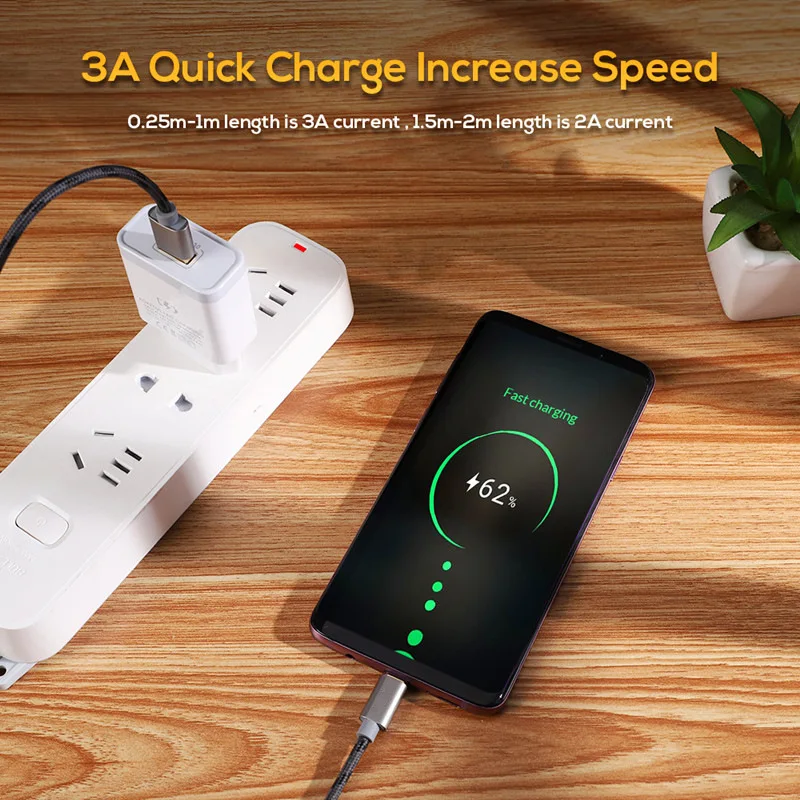 AIFFECT Micro USB Cable 2A Fast Charging Cable Nylon USB Data Cable for Android Mobile Phone Cables Strong Metal Charger Cord 08