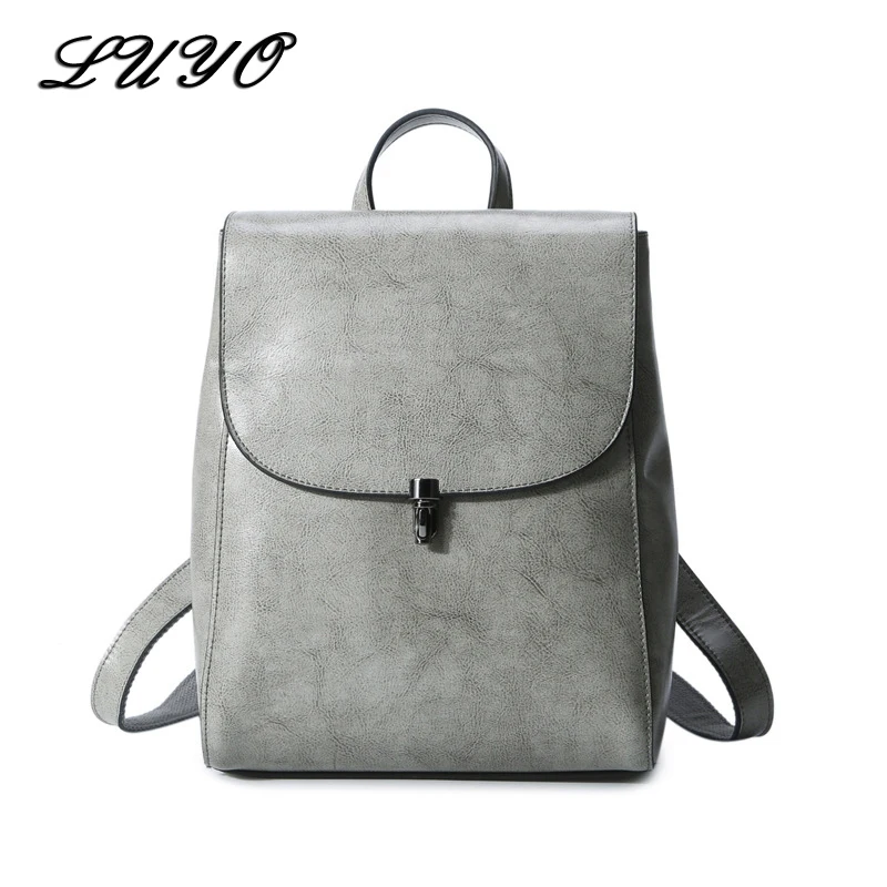 

LUYO Genuine Leather Fashion Feminine Small Designer Backpack Female Teenage Backpacks For Girls Women Bagpack Sac A Dos Kanken