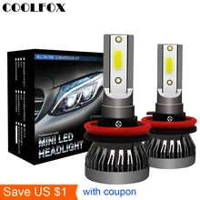 COOLFOX Mini Lamp Car Led H1 H4 H11 Led Bulbs HB4 HB3 9005 9006 H7 Headlight Empoule Bulb Light Auto Lights 12v 6500k New 2019