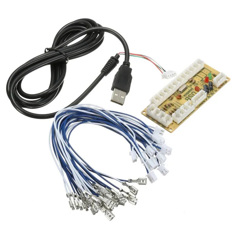 

DIY Zero Delay Arcade USB Encoder PC to Joystick Fighting Games Replacement Parts Encoder Board +Wire Cables
