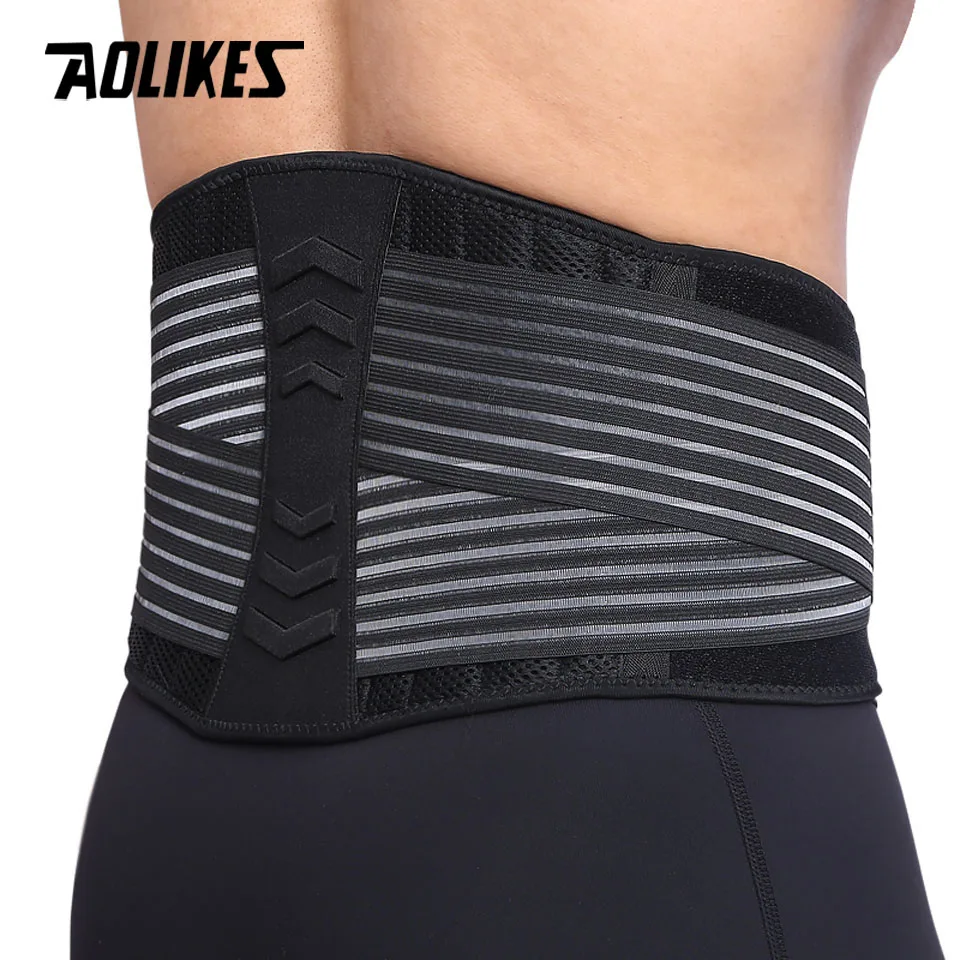 AOLIKES-soporte Lumbar para la cintura hombre y mujer, correa para la espalda, resortes de compresión para culturismo, gimnasio, cinturón de Fitness, fajas deportivas - AliExpress Deportes y entretenimiento