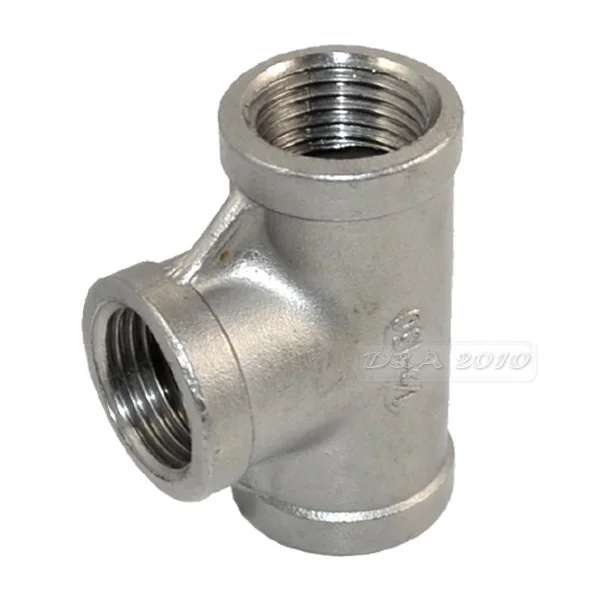 1/2" 1/4" Tee 3 way Female Stainless Steel 304 Threaded Pipe Fitting NPT HighQ 