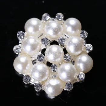 

metal embellishment for Handmade Pearl bow drill accessories and diamond buttons for craft 100 pcs/lot wholesale