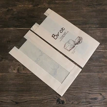 100 Pcs 23x12x5cm Bread Bag With Window Kraft Bag Paper Food Packaging To The School White Baking Toast Bakery Bread Bag Sticker baking school the bread ahead cookbook