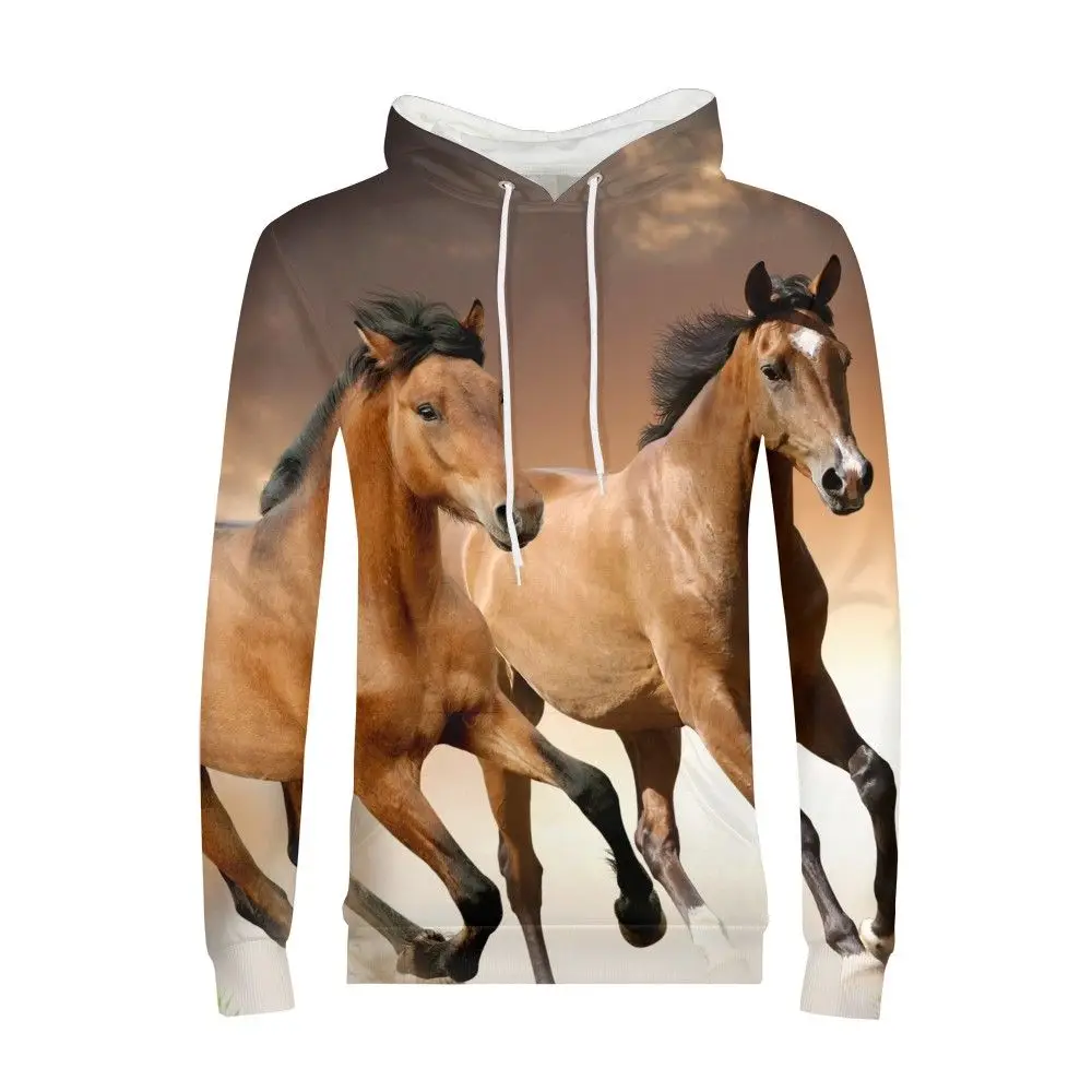 Forest Wild Horse Hoodie 3D Hoodies Anime 3d Printed Sweatshirt Hooded Animal Mens Clothing Casual Sweatshirts Man New Pullover