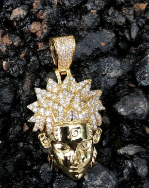 Хип хоп Полный AAA CZ Циркон Bling Iced Out мультфильм Наруто Uzumaki Подвески ожерелье для мужчин рэппер ювелирные изделия Золото Серебро подарок - Окраска металла: All Gold