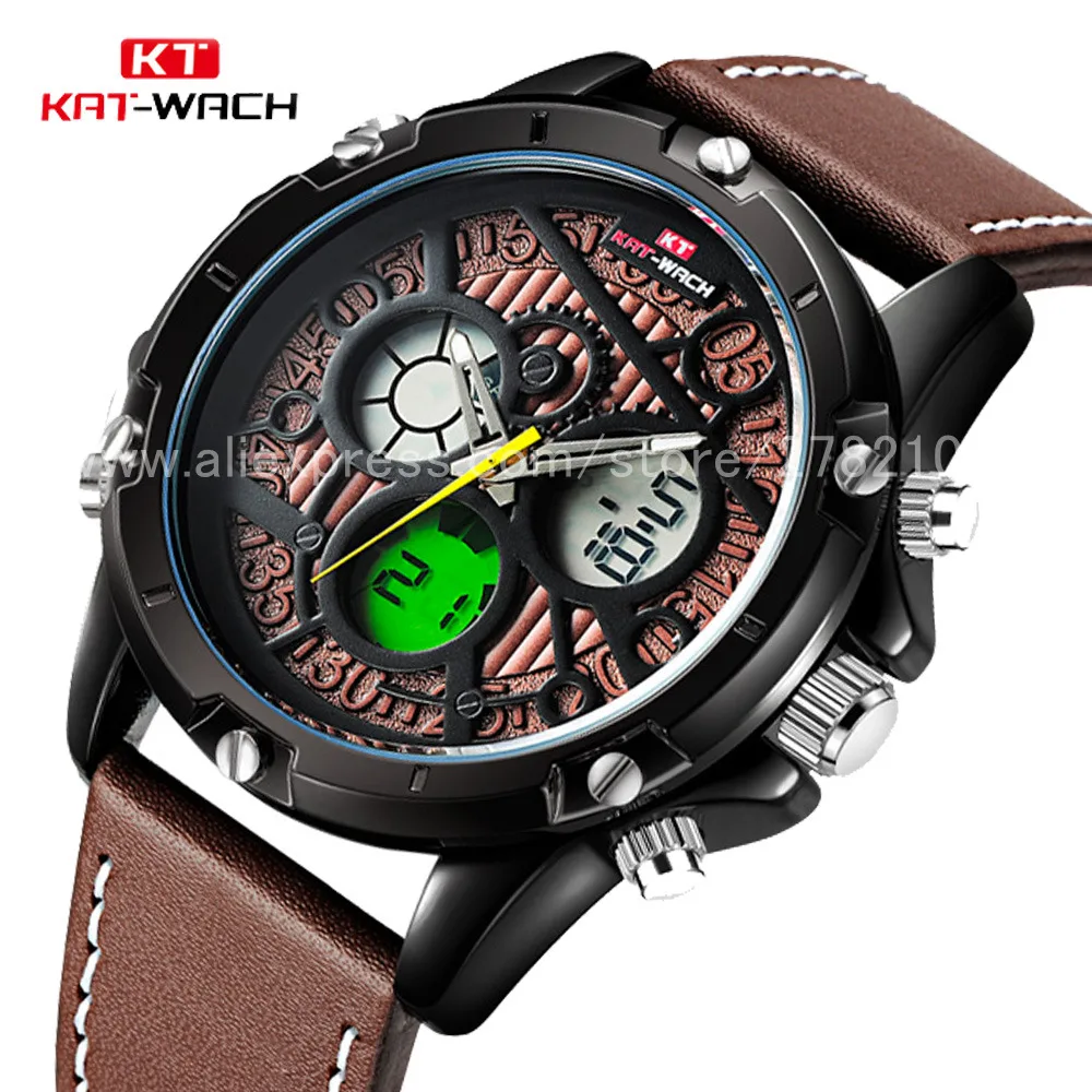 

KAT-WACH Dual Display Sport Watches Men Luxury Brand Waterproof Outdoor Military Digital Watch Male Clock relogio masculino Saat