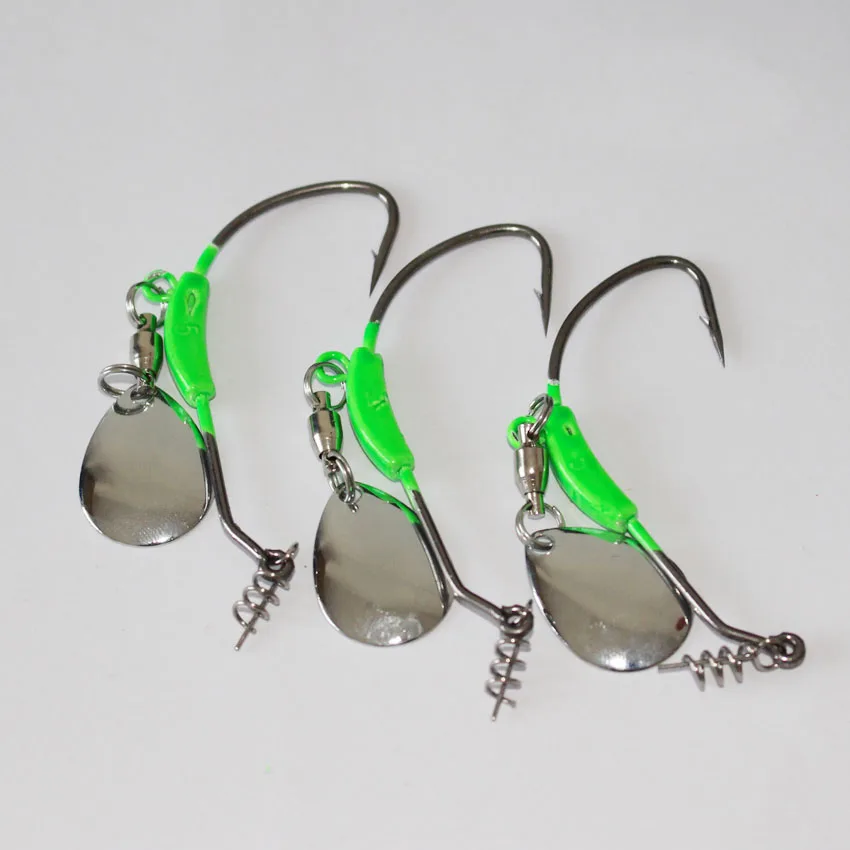 free shipping 5pcs 3/0;4/0 crank hook fishing blade lure soft bait