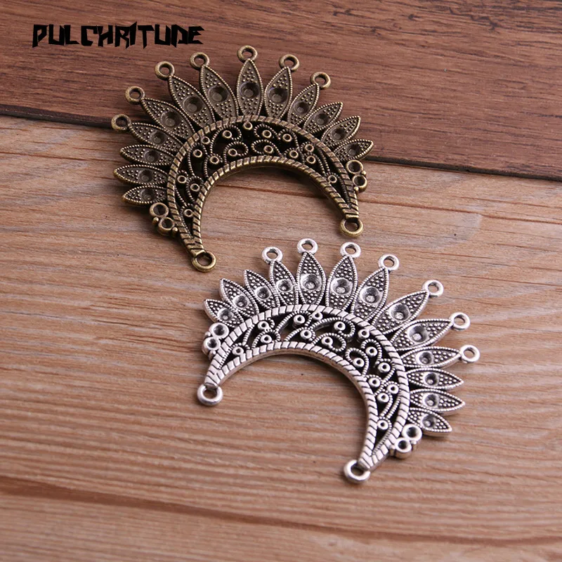

PULCHRITUDE 1PCS 50*54mm Two Color Necklace Charm Women Jewelry Fashion Porous Connector Pendant Necklace