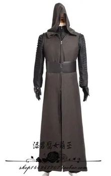 

2017 New Movie Star Wars 7 The Force Awakens Kylo Ren Cosplay Costume With Uniform Black Cloak For Christmas