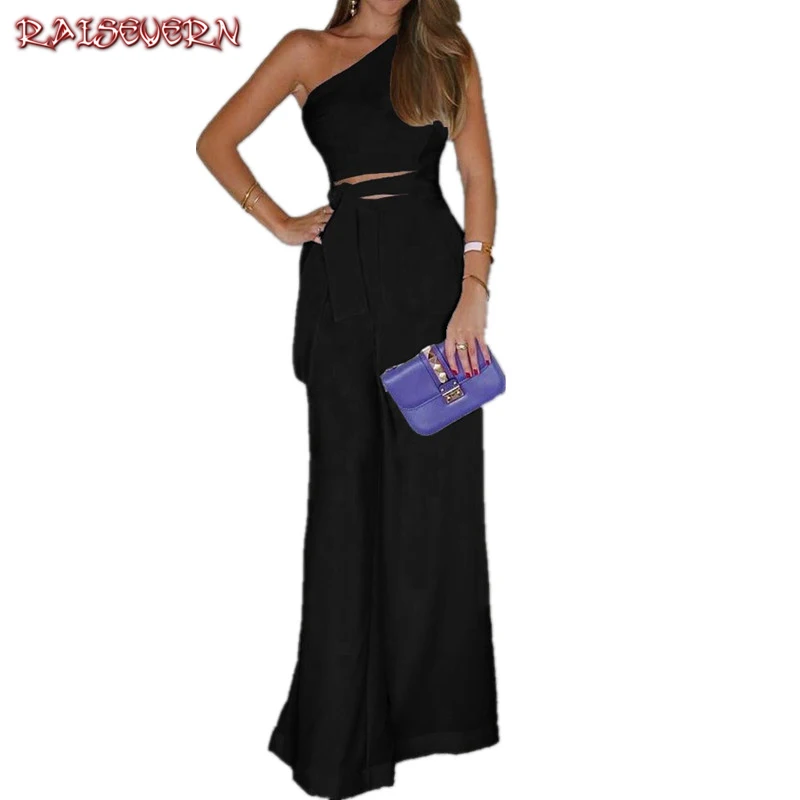 black sleeveless wide leg jumpsuit