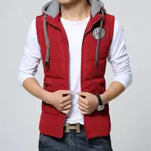 #4127 Sleeveless hoodie vest Brand clothing Male vest Casual Waistcoat Veste homme Men down vest Colete inverno masculino