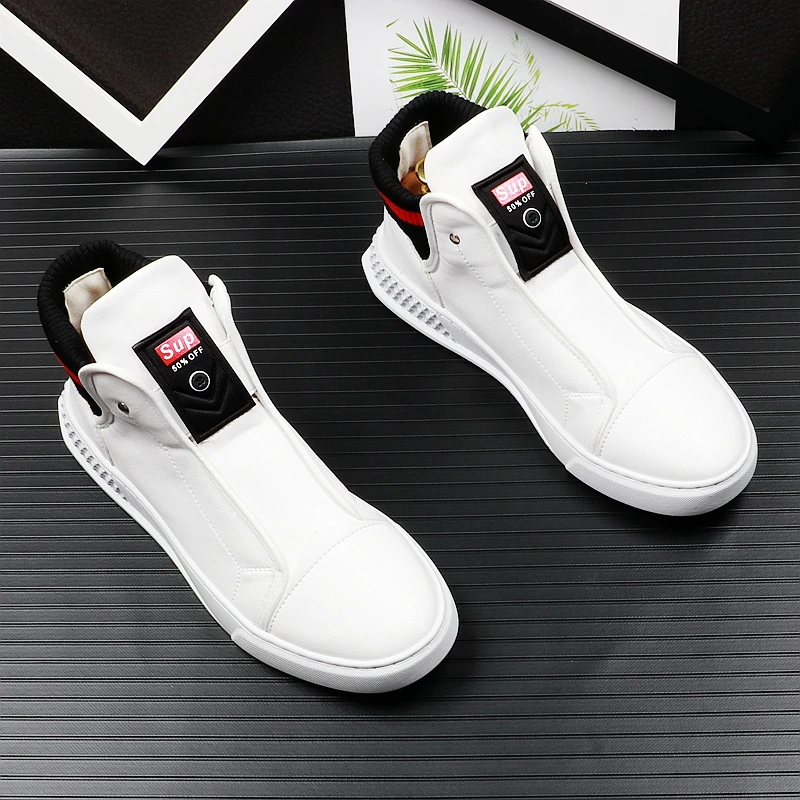 Men's Fashion Casual Shoes High Top Sneaker Spring Fall Men Shoes High Quality Non-slip Walking Shoe