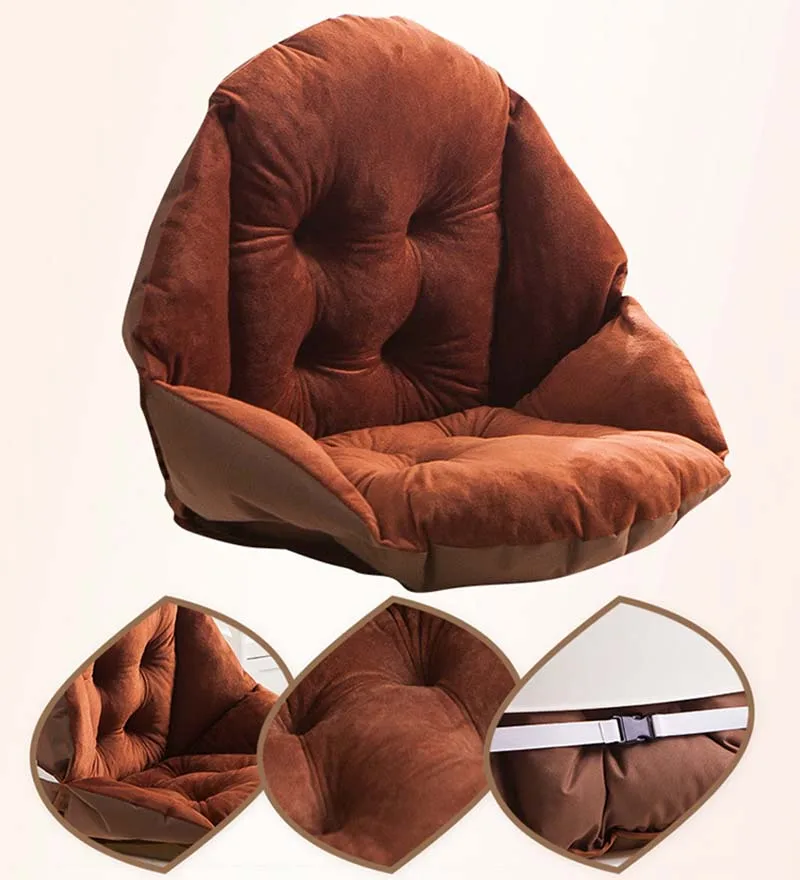 Мягкая Плюшевая утолщенная Подушка для стула, подушка для сиденья, дизайн корпуса, поясничная Подушка для спины, подушка для дома, автомобиля, офиса, компьютерного кресла