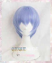 Eva ayanami rei perucas curto luz azul resistente ao calor do cabelo sintético perucas cosplay peruca + peruca boné