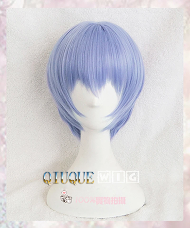 EVA Ayanami Rei Wigs Short Light Blue Heat Resistant Synthetic Hair Perucas Cosplay Wig + Wig Cap anime cosplay