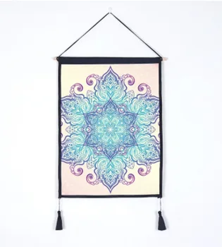 

Flower Bud Graphic Pattern Motif Bohemian Art Fabrics Cloth Cotton Linen Painting House Vintage Poster Wall Bar Home Decor Gift