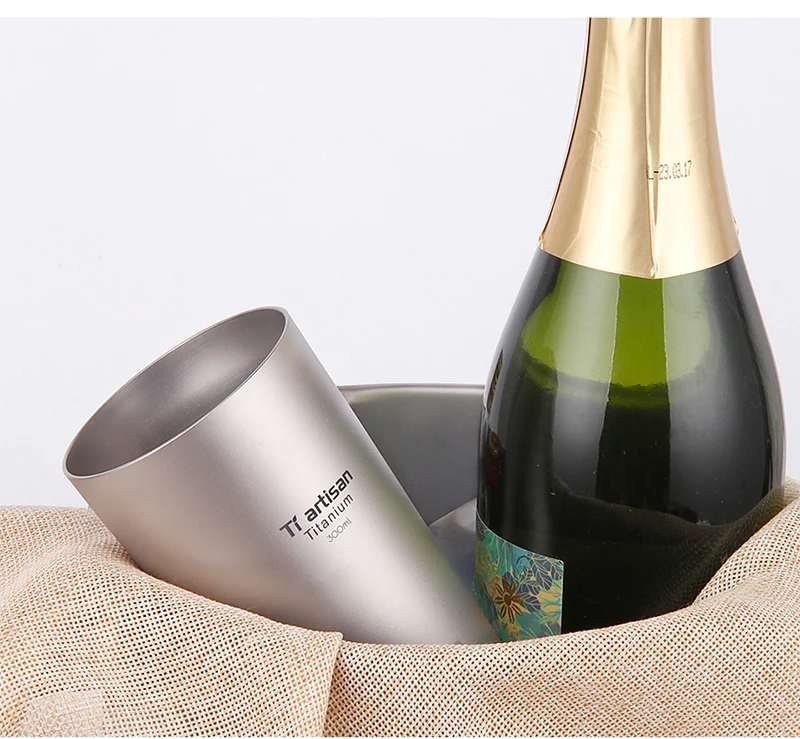 Caneca de Café Copo de Acampamento ao ar Acampamento de Titânio Caneca de Chá Copo de Cerveja Dupla de Viagem ao ar Caneca Livre Puro Beber Parede Equipamentos 300ml 13 High Quality Esporte e Lazer