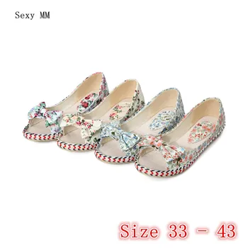 

Summer Slip On Shoes Girl Flats Peep Toe Women Flat Shoes Soft Comfortable Shoes Woman Small Plus Size 33 34 - 40 41 42 43