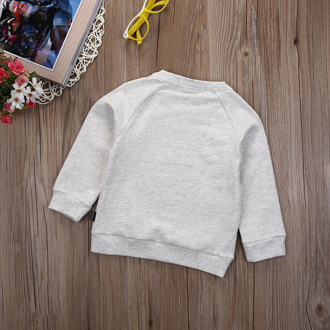 Весенне-осенний пуловер для маленьких мальчиков; 2 цвета; топы для маленьких мальчиков; футболка с длинными рукавами и надписью; свитер; одежда для малышей