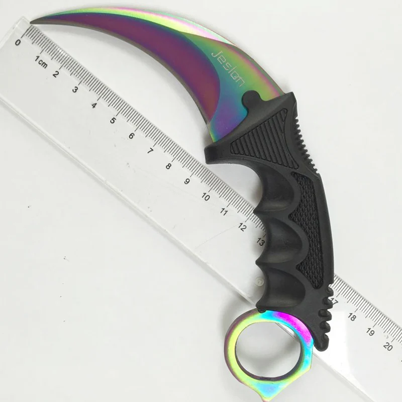 Jeslon CS Go Karambit Тактический Охота фиксированным нож боевой выживания шеи Claw ножи