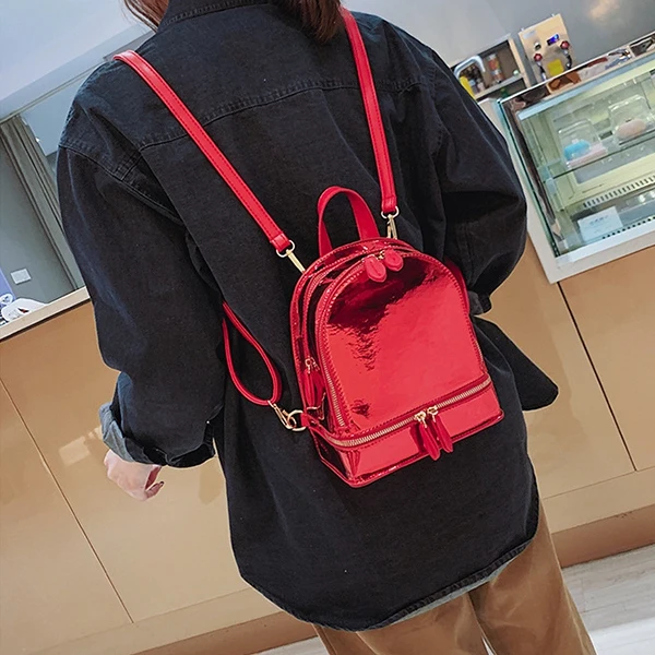 

AUAU-Korean Style Shoulder Bag Women For Tide Mini Backpacks Candy Color Student Small Backpack Summer Travel Rucksack