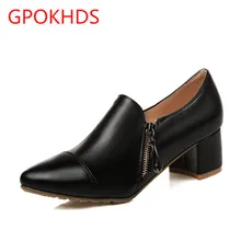Big size 34-43 high quality hot sale 2017 new style women casual slip on autumn spring black color pointed toe oxfords shoes