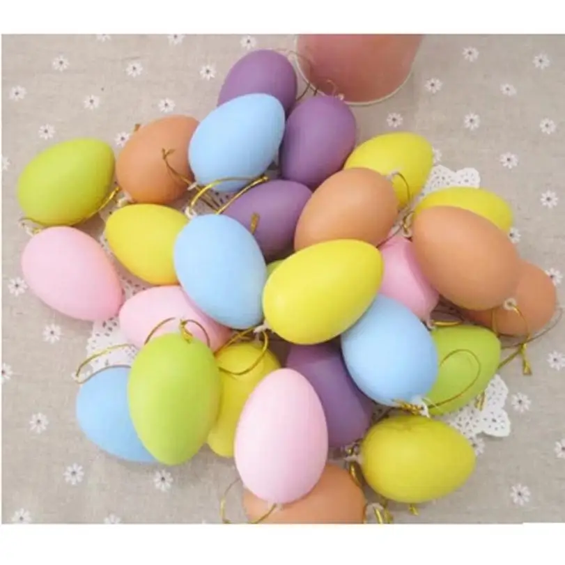 

12pcs Kids Children DIY Painting Egg Toy With Rope Gifts Plastic Hanging Easter AR Toy Drop shipping Y727
