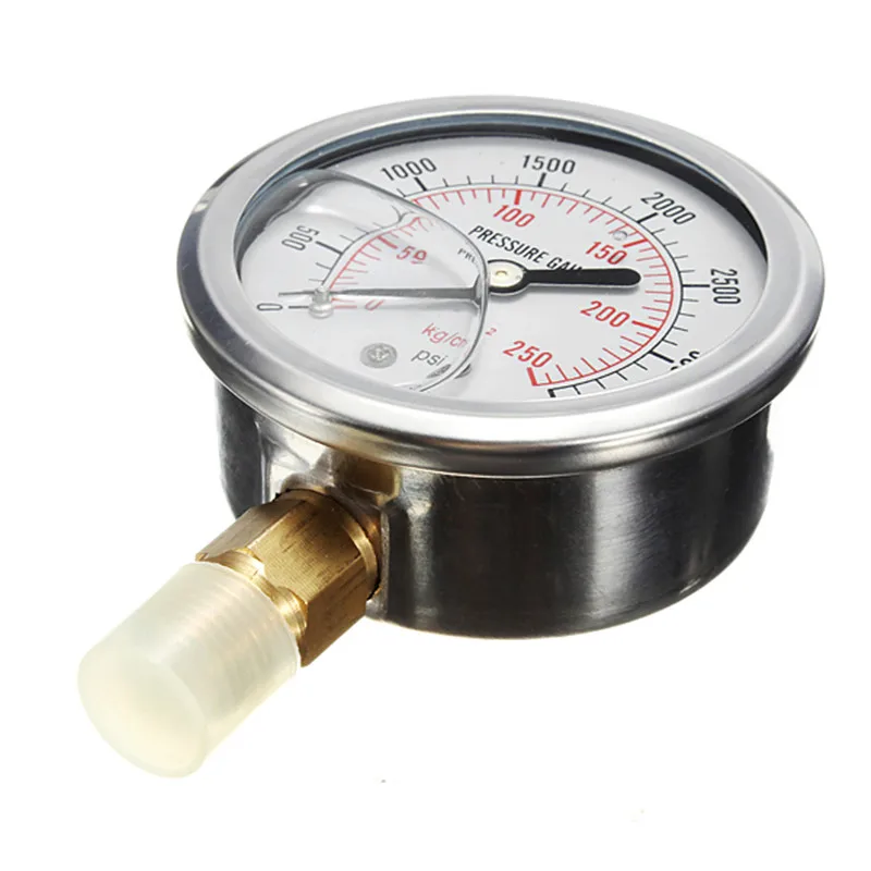 

High Quality Hydraulic Liquid Filled Pressure Gauge 0-3500 PSI New Arrival