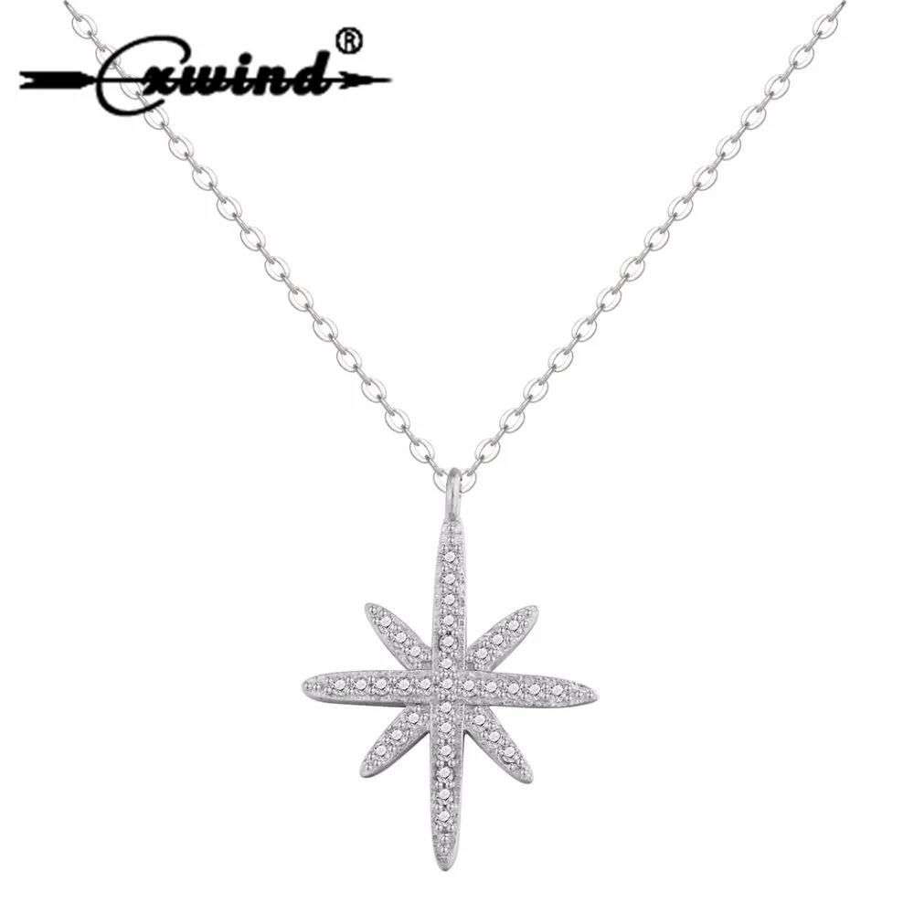 Cxwind Crystal Cross Necklaces &amp Pendants for Men Women Statement Pave Zircon Star Accessories Chain Jewelry Gift | Украшения и