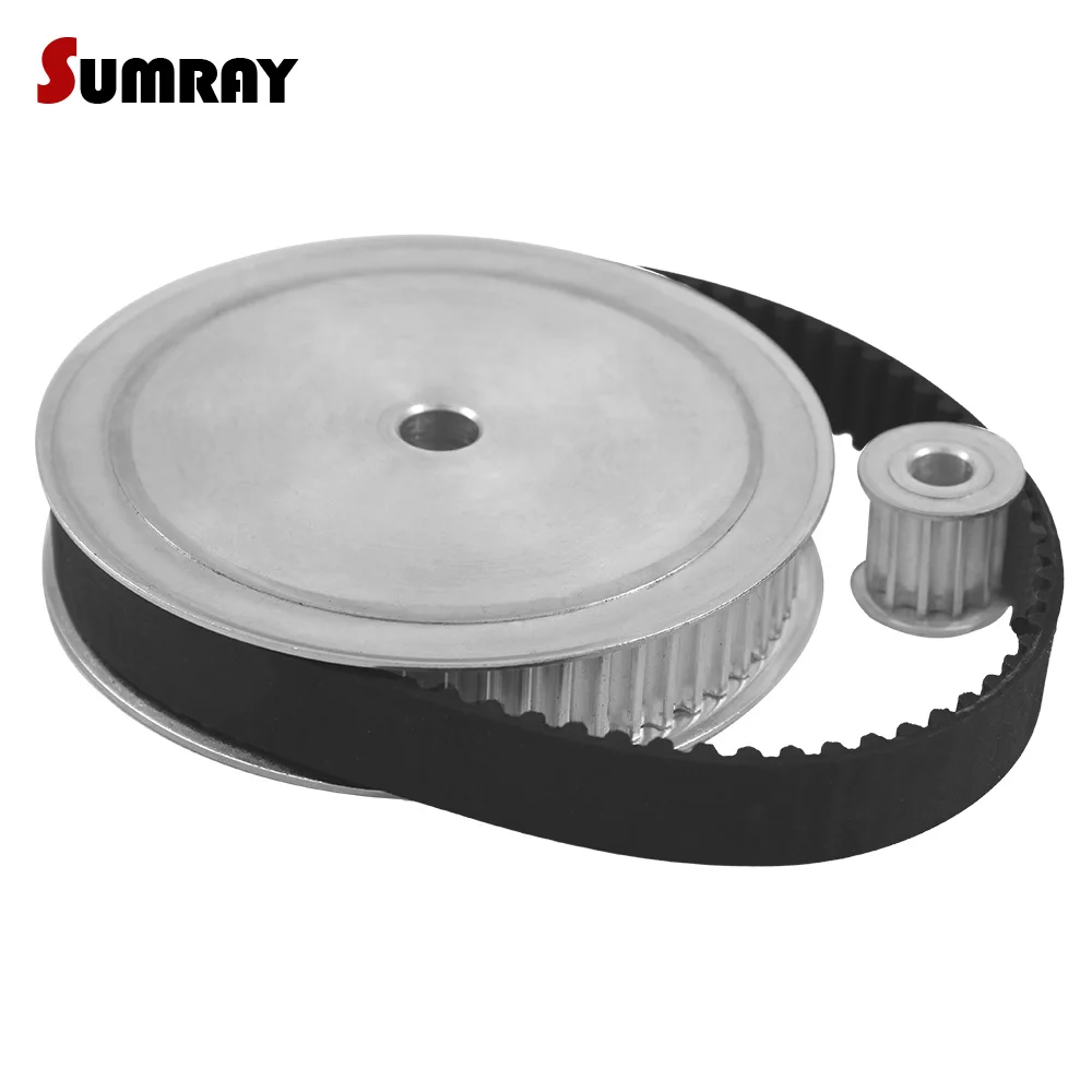 SUMRAY HTD5M Timing Pulley Belt Kit Reduction 15 5M 12T 60T Pulley Wheel 5M 395 Timing Belt