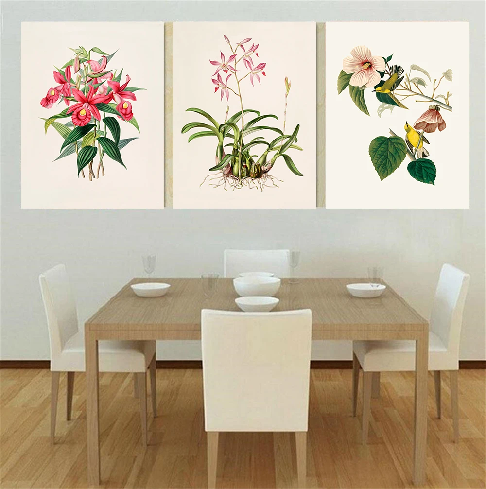 

Wall Poster Vintage Green Plant Flowers Iris Painting Canvas Pictures for Living Room Coffee Wall Art Retro Home Decor Quadro