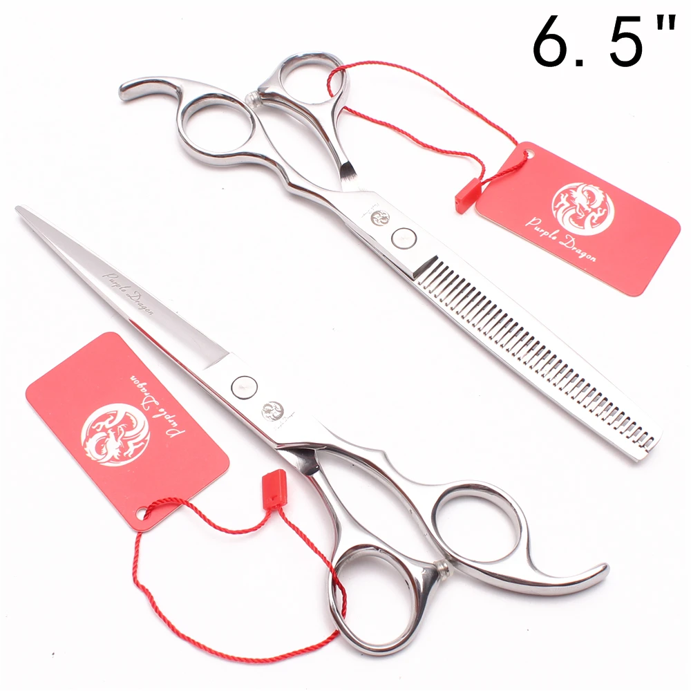 Dog Grooming Scissors Purple Dragon Dog Grooming Scissors 5"-8" Japan 440C Animal Straight Scissors Pet Thinninng Shears Z1006