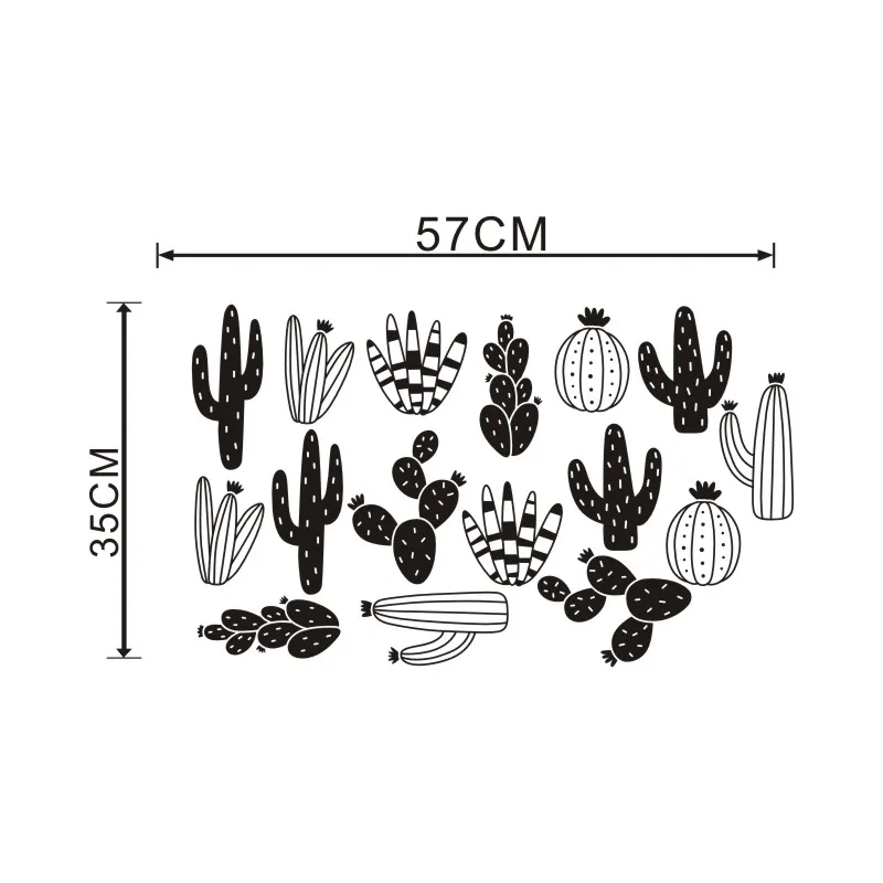 Кактус настенные наклейки лесной племен 16 кактус настенные стикеры s для детской комнаты декорация для детской комнаты искусство суккулент виниловые наклейки T180404