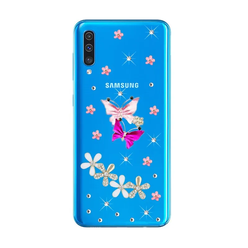 Для Samsung Galaxy A9 2018 A7 чехол бампер горный хрусталь прозрачный силиконовый для