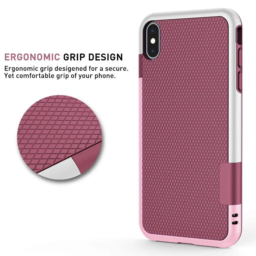 

Hybrid Shockproof Silicon Armor Case for iPhone XS MAX XR 10 Anti Slip Grip Cover for iPhone 8 7 6s Plus 6Plus 7Plus 8Plus funda