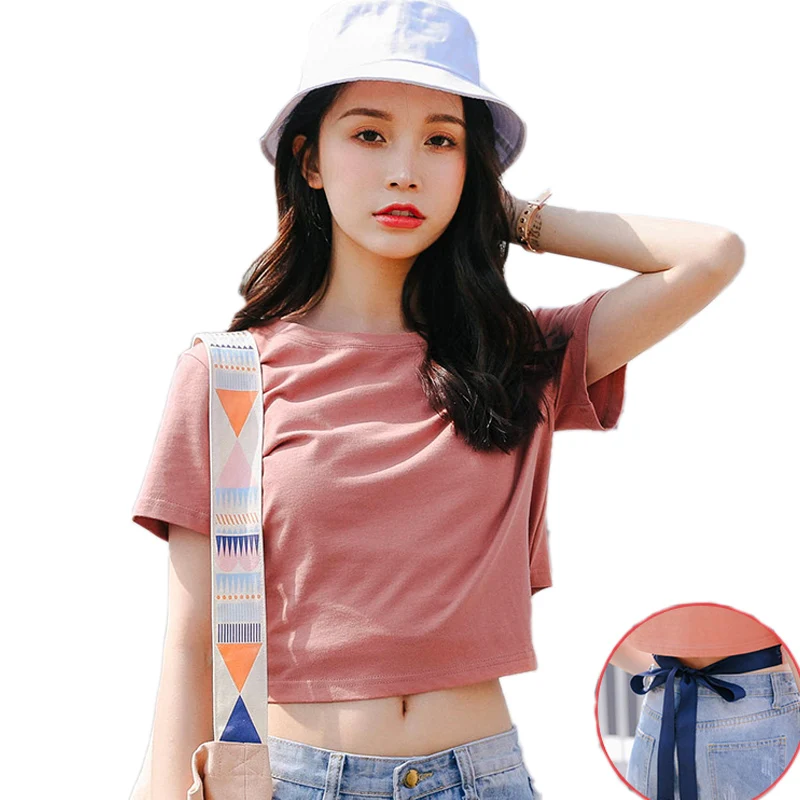 shirt Summer Stlye Women Tops Cropped 