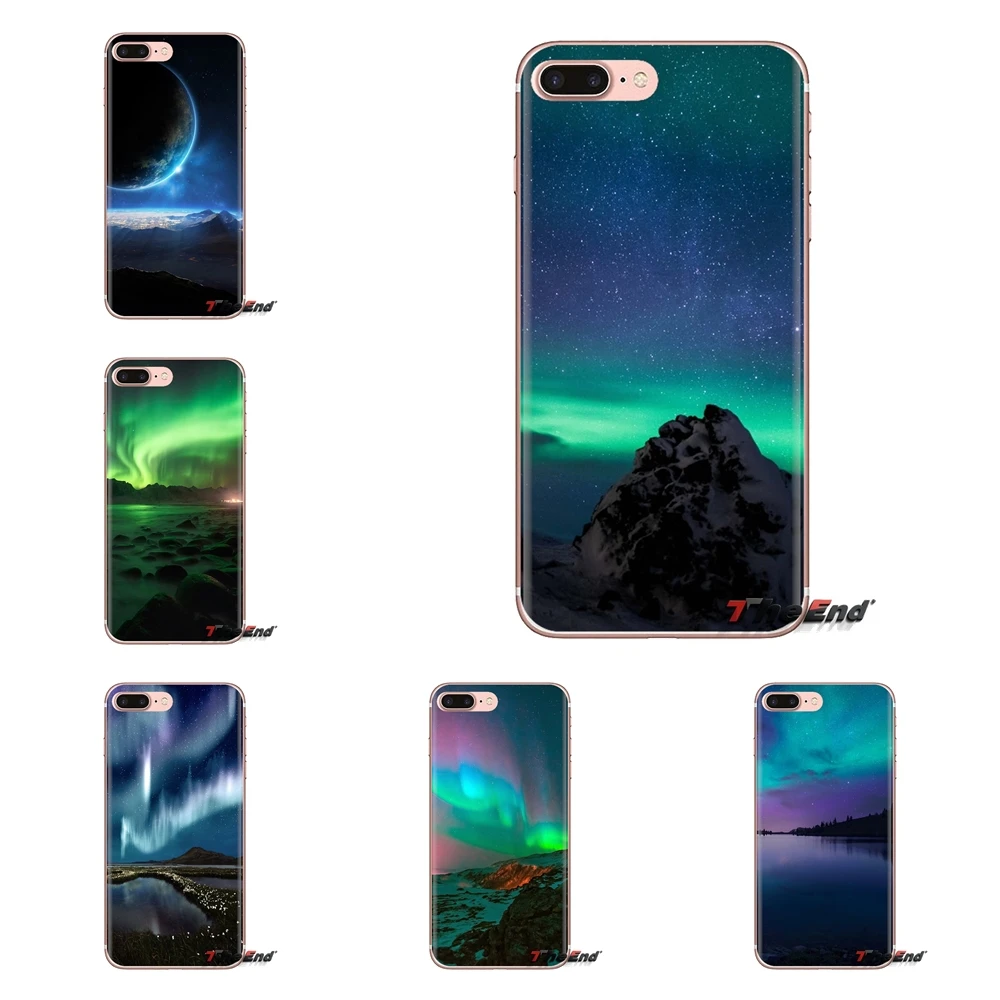 Прозрачные чехлы из ТПУ для Sony Xperia Z Z1 Z2 Z3 Z5 compact M2 M4 M5 C4 E3 T3 XA Huawei Mate 7 8 Y3II Aurora polar lights |