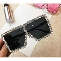 Oversized Crystal Sunglasses Women Square  sunglasses Bling Rhinestone Sun glasses for Woman Luxury Fashion Shade UV 400 fashion sunglasses Sunglasses