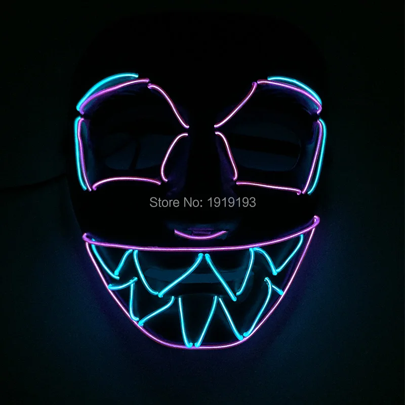 

Ultra Bright Led Make Up Purge Mask EL Illuminated Funky Robot Mask Halloween Christmas Eve Party Mask