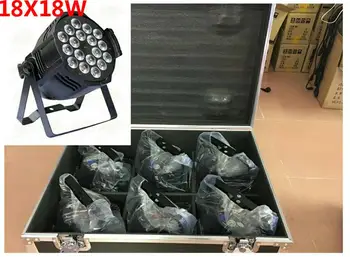 

6 unids 18x18 w led par luces con 1 flight case uv 6in1 rgbwa led par luz