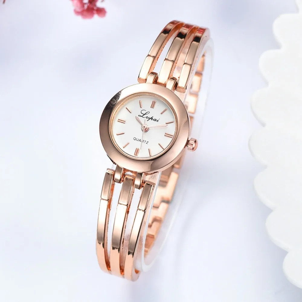 Lvpai Брендовые женские часы-браслет роскошные часы из розового золота женские модные повседневные Кварцевые часы Женские часы reloj mujer