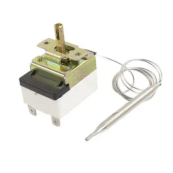 

AC 250V 16A 30-110C Temperature Thermostat Switch Sensor w 25.2" Capillary