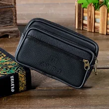 Мужская поясная сумка для мобильного телефона, черная сумка из искусственной кожи хорошего качества на молнии, кошелек для монет, сумки хорошего качества, повседневные поясные сумки