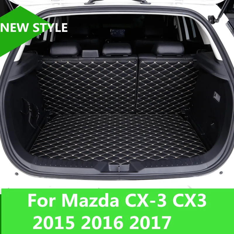 

car trunk mat Protection Pad leather Waterproof mat Interior Accessories Carpet car styling For Mazda CX-3 CX3 2015 2016 2017