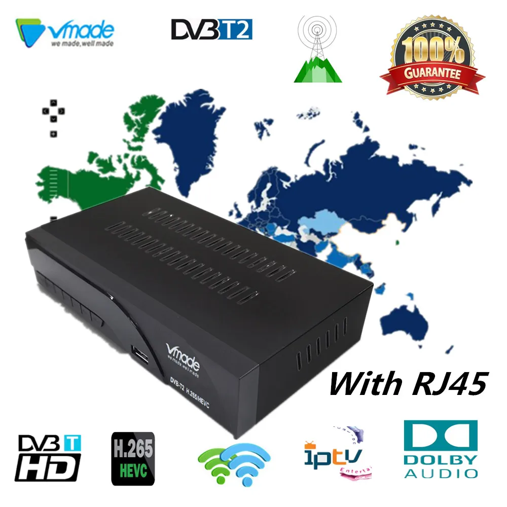 DVB T2 TV Tuner tv receiver Full HD Receiver Support YouTube With RJ45 DVB T2 Terrestrial TV Receiver H.265HEVC Set top box